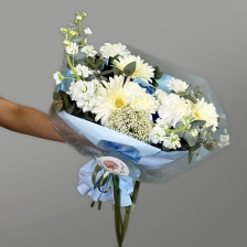 Букет сборный матиола, гербера